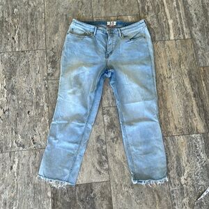 Free People Blue Ankle Cropped Jeans